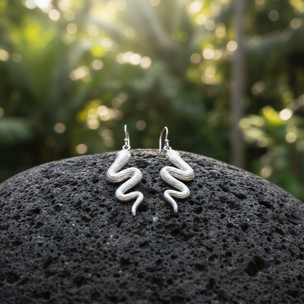 Orecchini Naga Ondulato – Collezione Black Mamba