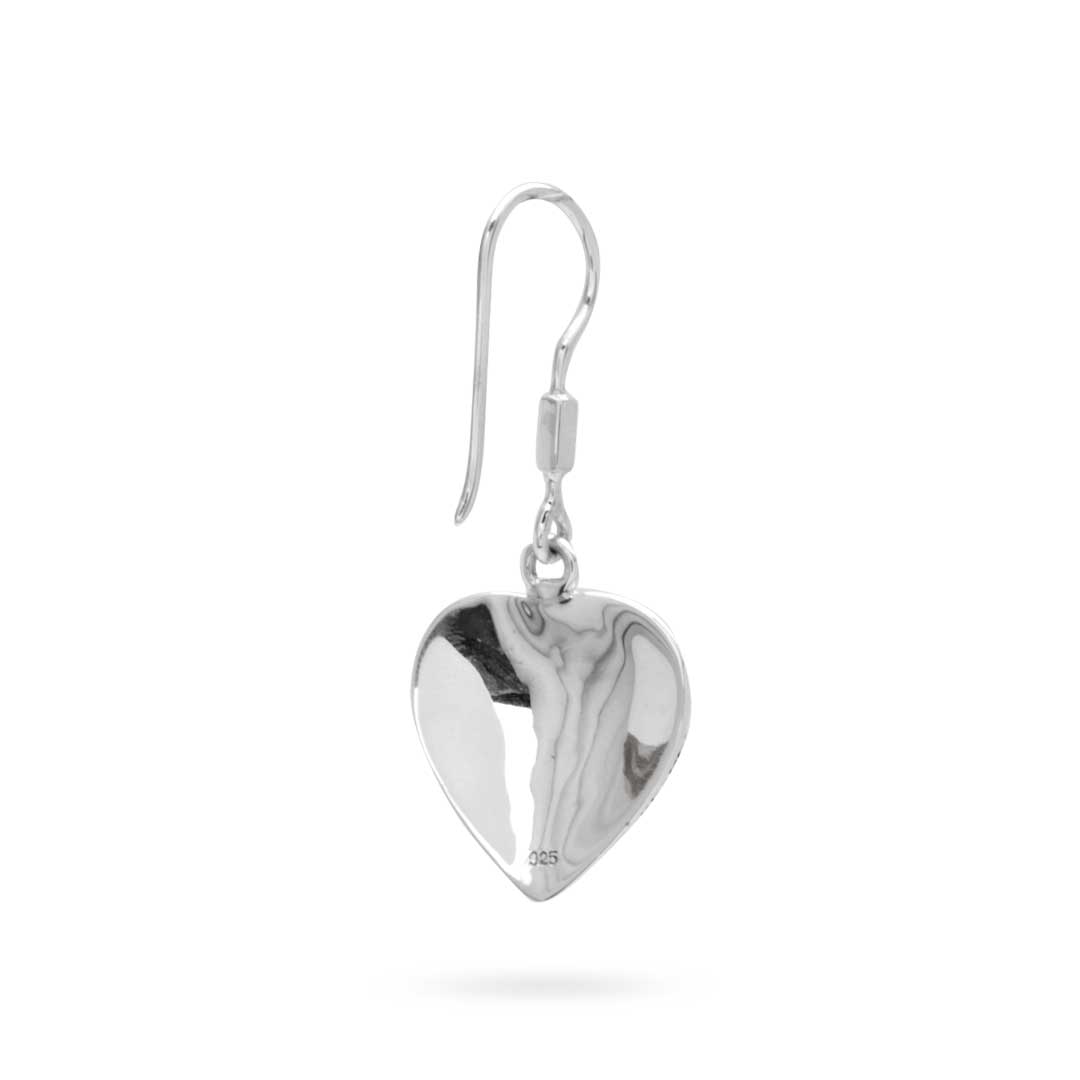 Orecchino cuore argento 925 liscio – retro con marchio 925 – Balinesia