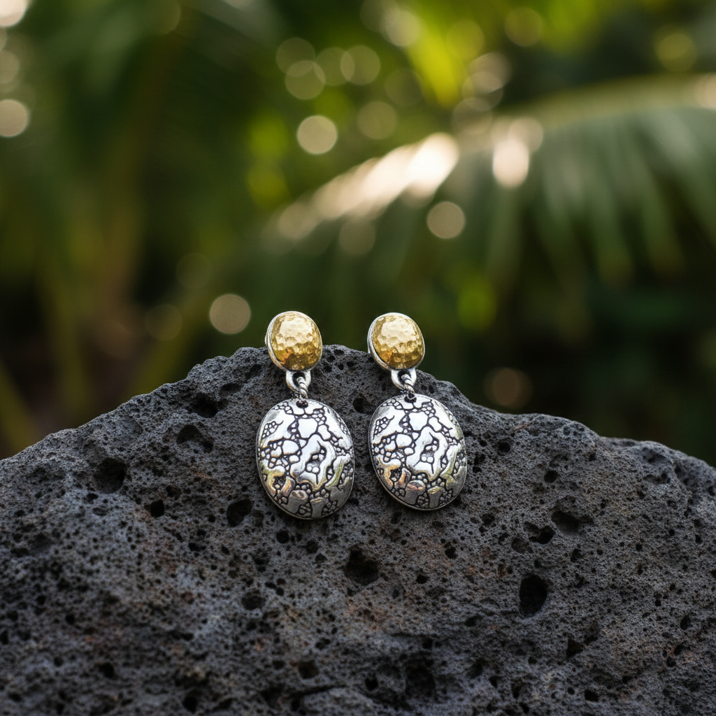 Orecchini Lava Ovale – Collezione Gunung Agung Balinesia