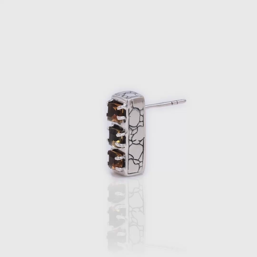 Video orecchini Sinar Citrino in argento 925 con citrino naturale – Collezione Crocodile Balinesia