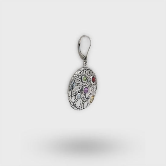 Orecchini Naga Multigemme Balinesia – video del gioiello in argento 925 ossidato con pietre naturali multicolore – Collezione Sisik Naga